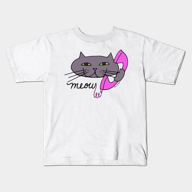 CatCall! Kids T-Shirt by loeye